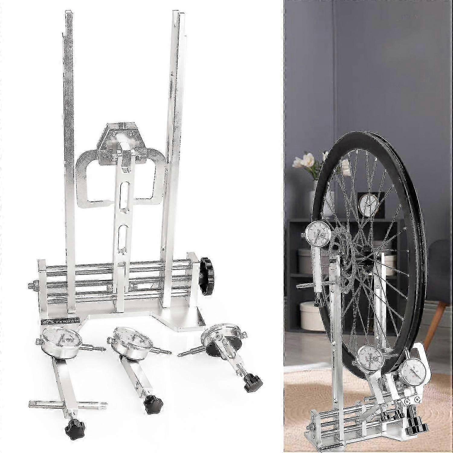 Bike Wheel Truing Stand with 3 Test Gauges Bicycle Repair Tools for Mountain MTB Bike Road Bicycle C