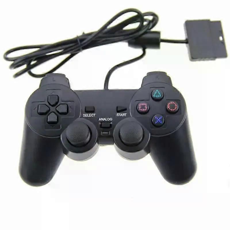 compatible for  PS2 Wired Game Controller Gamepad Double Vibration Clear Controller Gamepad Joypad compatible for   Playstation PS2 Controle