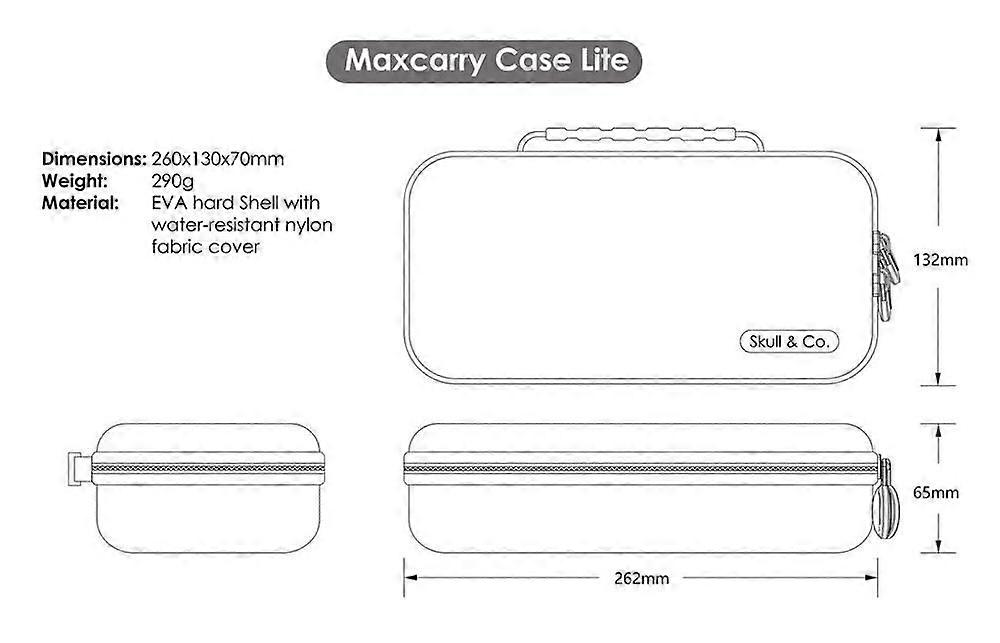 Skull & Co. MaxCarry Case Lite Hard shell Storage Bag Carrying Pouch for Nintendo Switch Lite