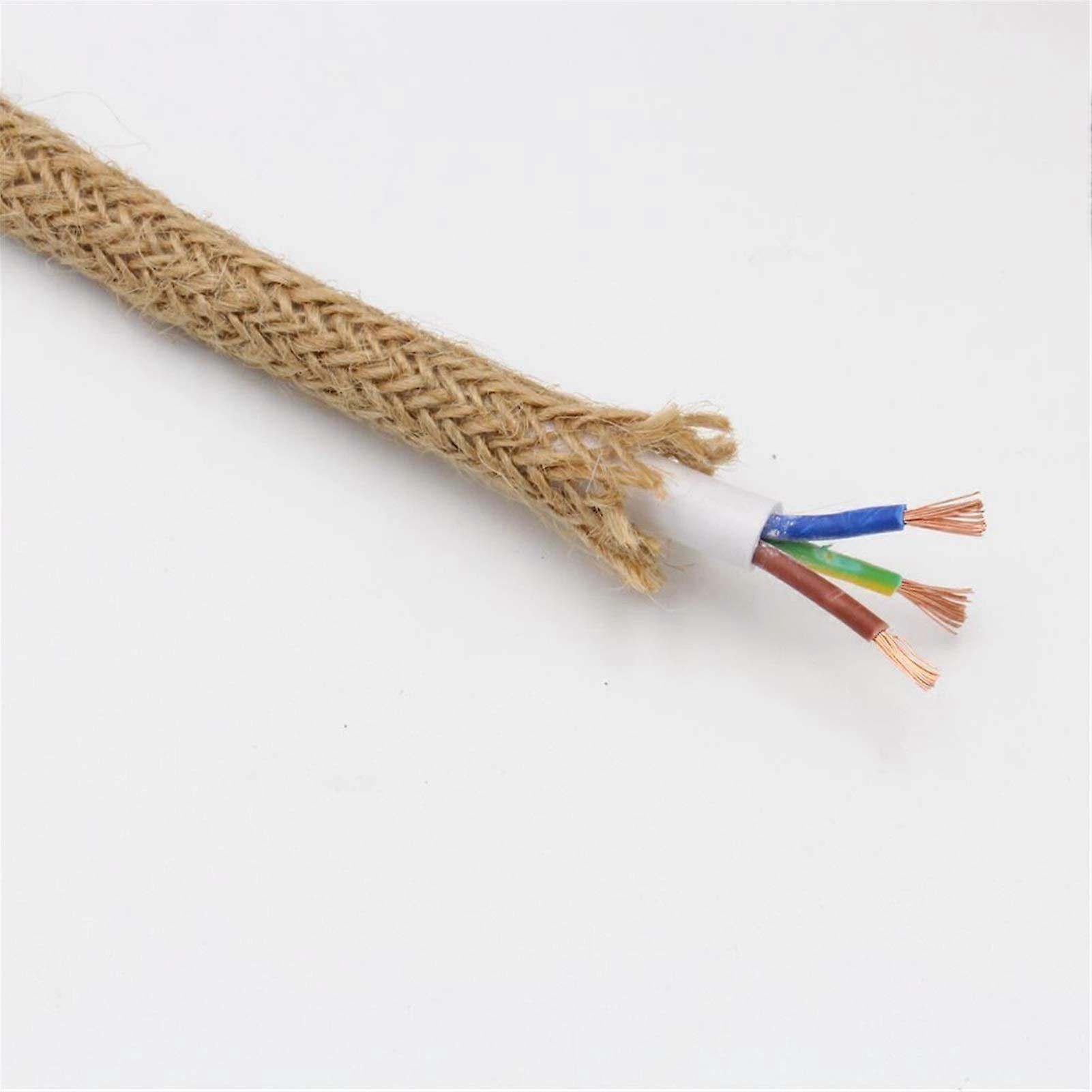 Jinchao-Copper Wire 2 Core Or 3 Core, Hemp Rope Light Cord, Hemp Braided Flexible Cable For Retro Lights, 0.75mm2, 10M