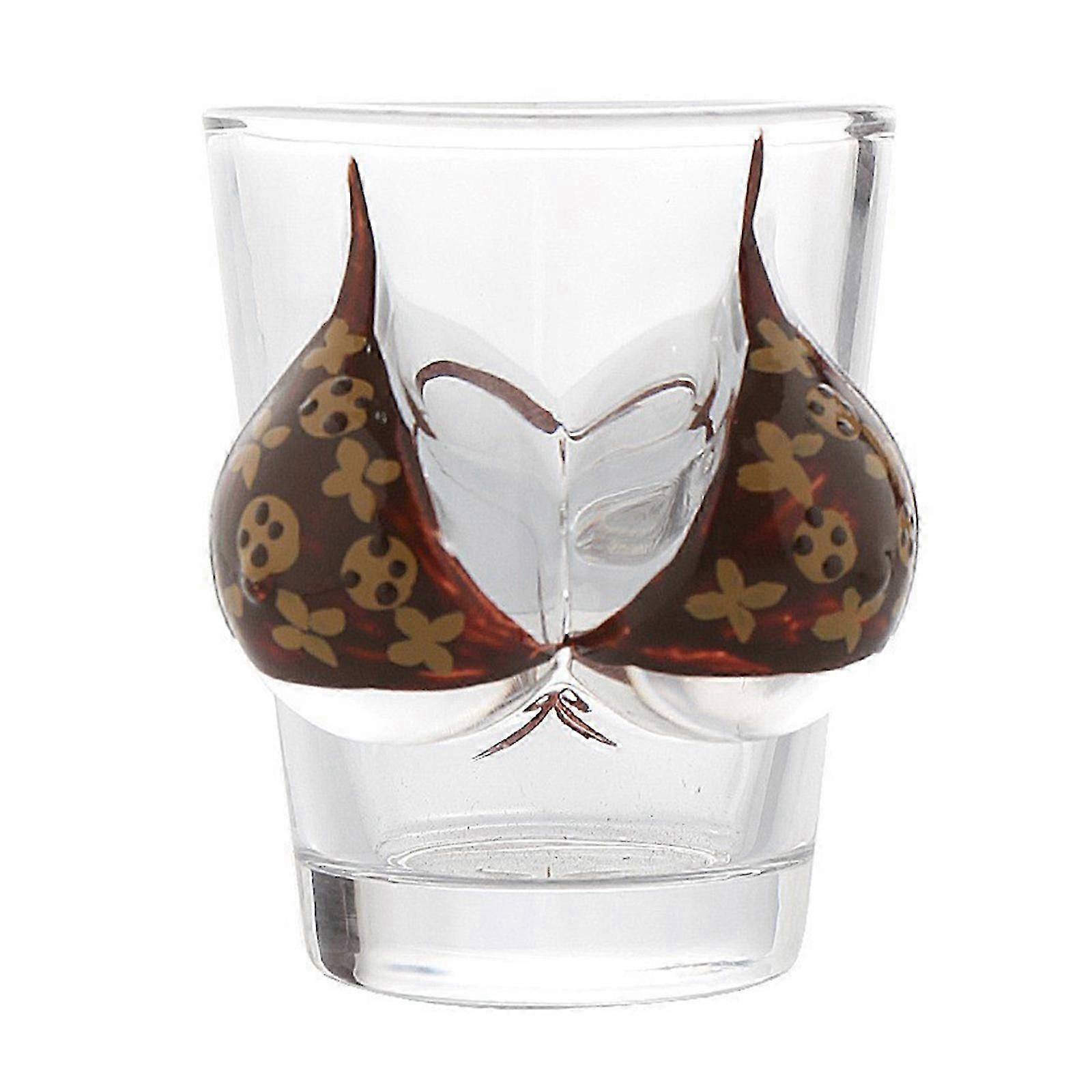 דגל פיראטים ביקיני חזה 3d זריקה זכוכית למסיבה בירה יין 50 מ"ל