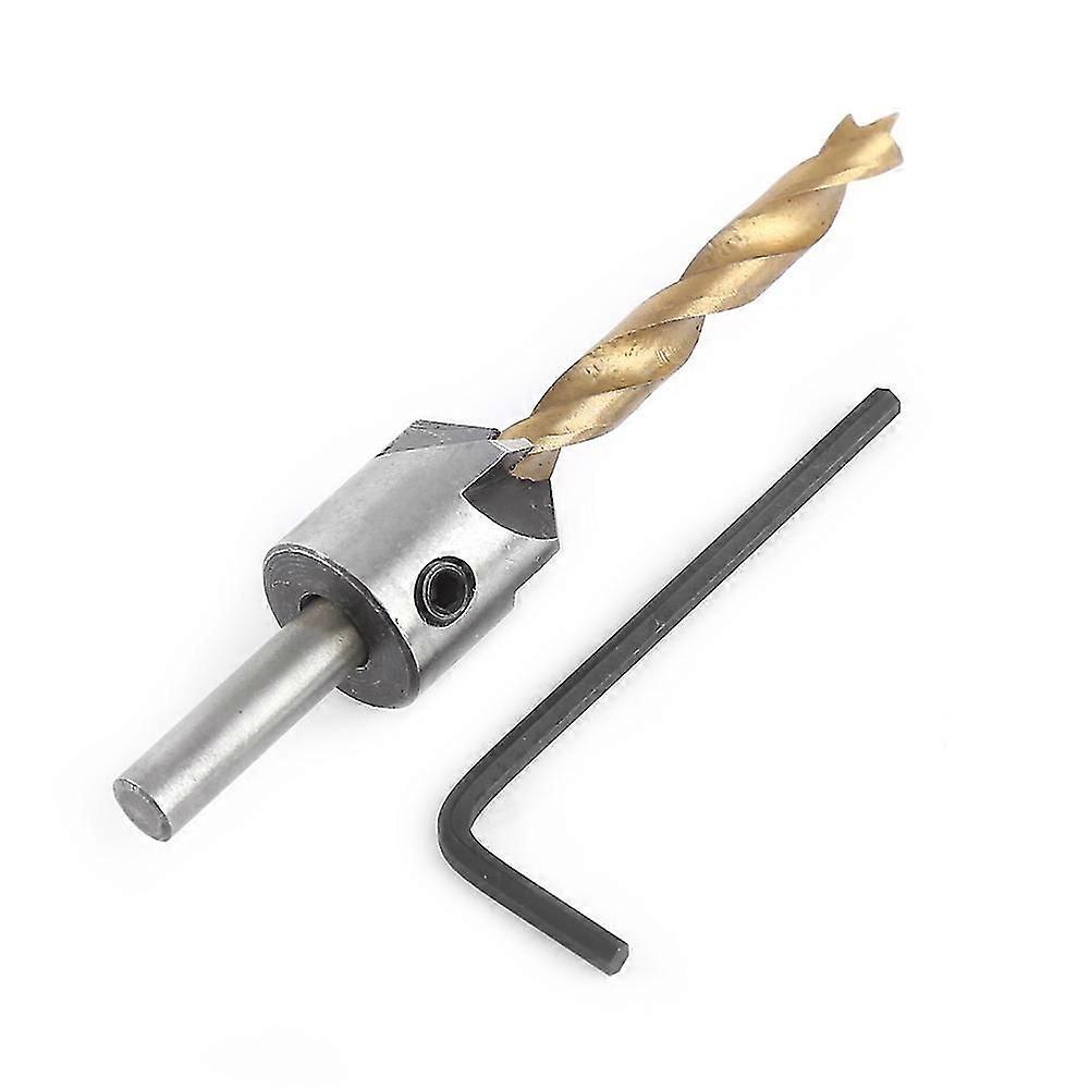 Countersink Drill Bit Carpentry Woodworking Boring Tool Round Shank With Hex Key(6mm)