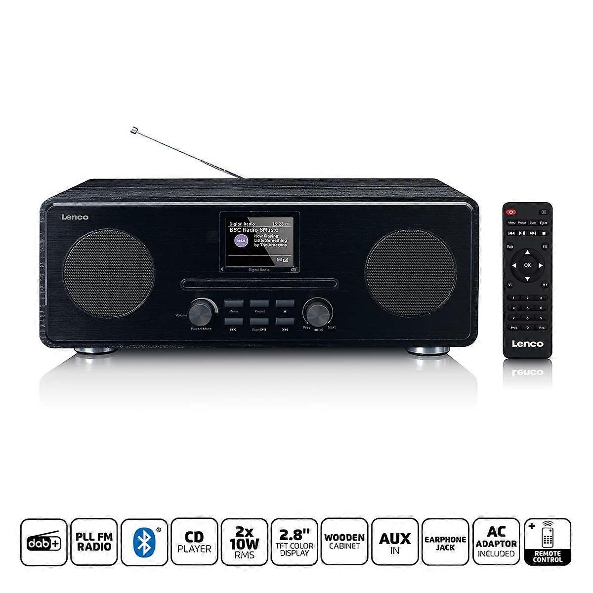 DAB+ FM Radio with CD MP3 Player Bluetooth Black