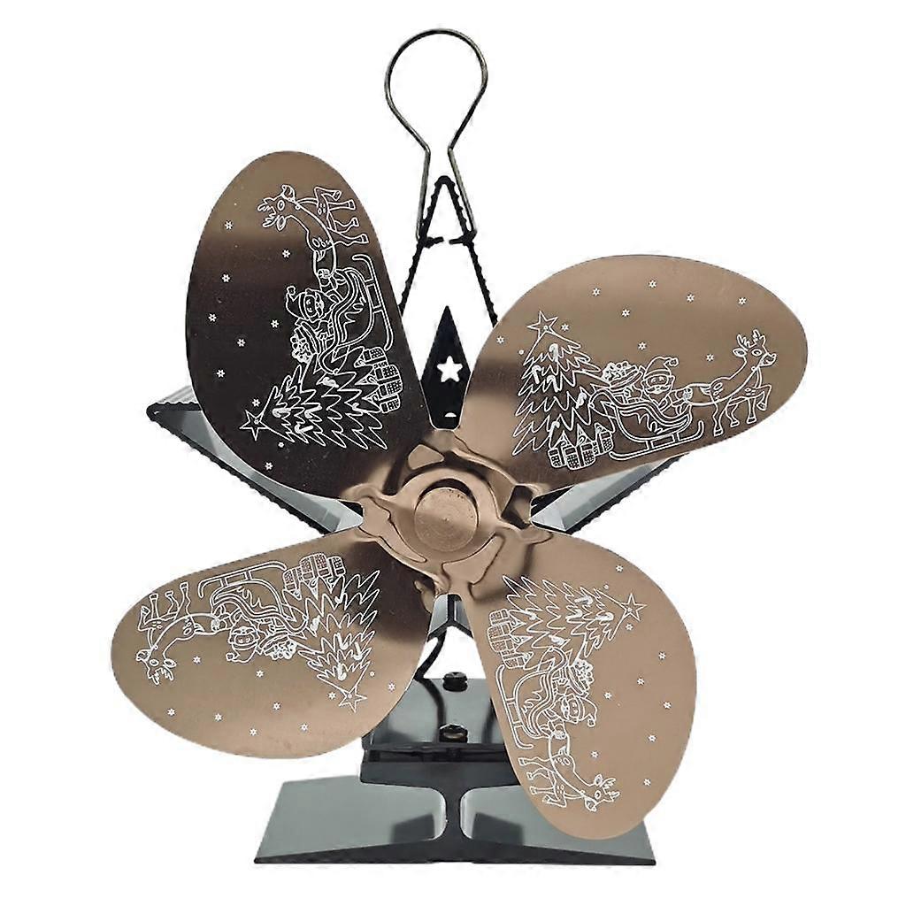 חג המולד 4 מאוורר תנור אח מופעל בחום עמיד פעולה שקטה אלומיניום