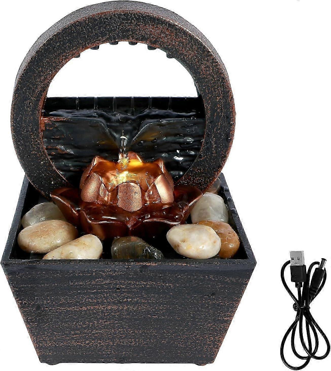 Indoor Tabletop Fountain Water Features With Lights Creative Small Waterfall