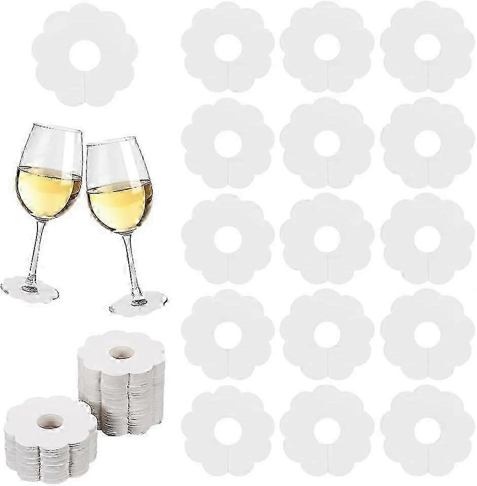 150 stk blanke vinglassmarkører 2,8" DIY drikke charms engangs navnelapper