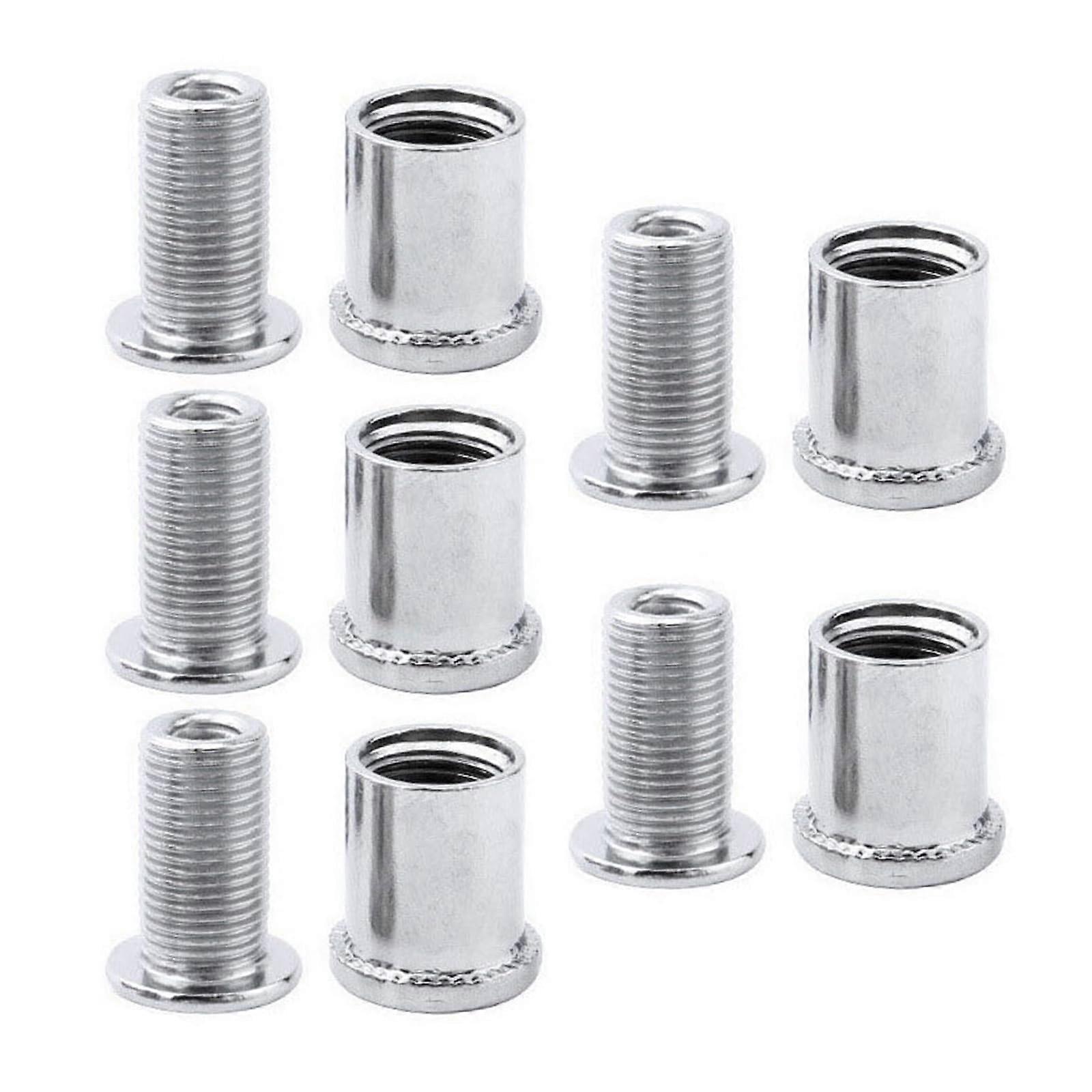 5LOTS Steel Chainring Bolts for Double Cranksets, Compatible with Various Bikes, Durable and Economical