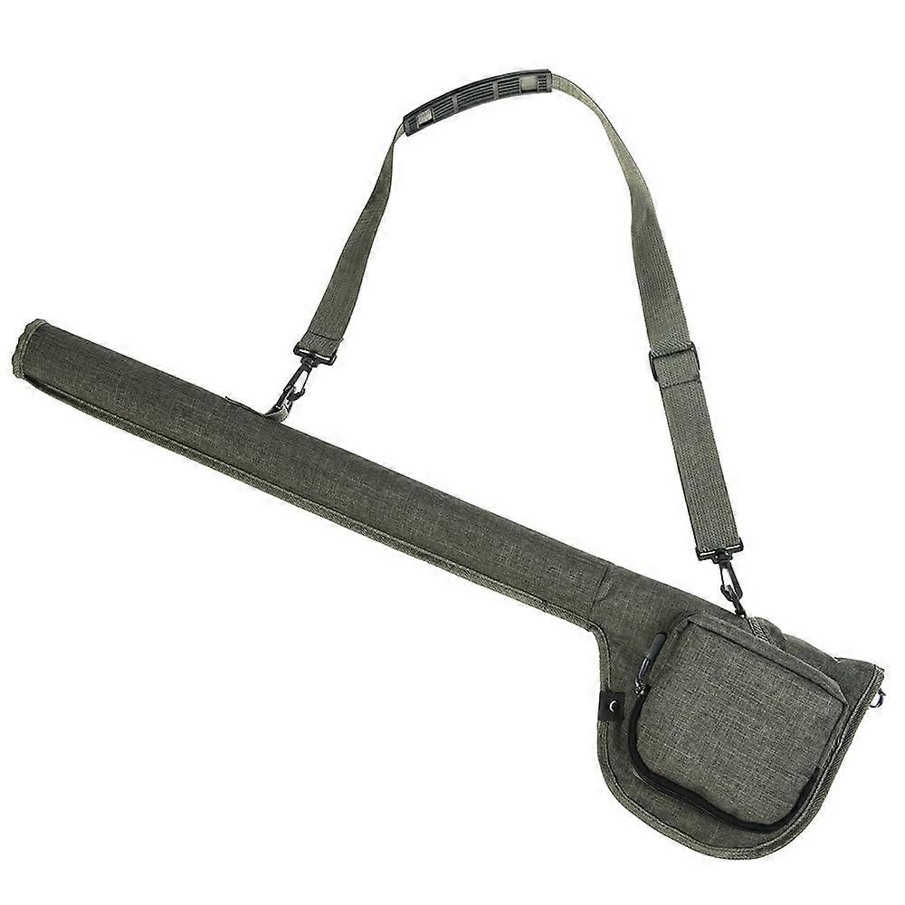 Canvas Fishing Rod Bag with Portable Reel Storage Tubes, Green Durable Fly Fishing Case for Multiple Rod Sizes