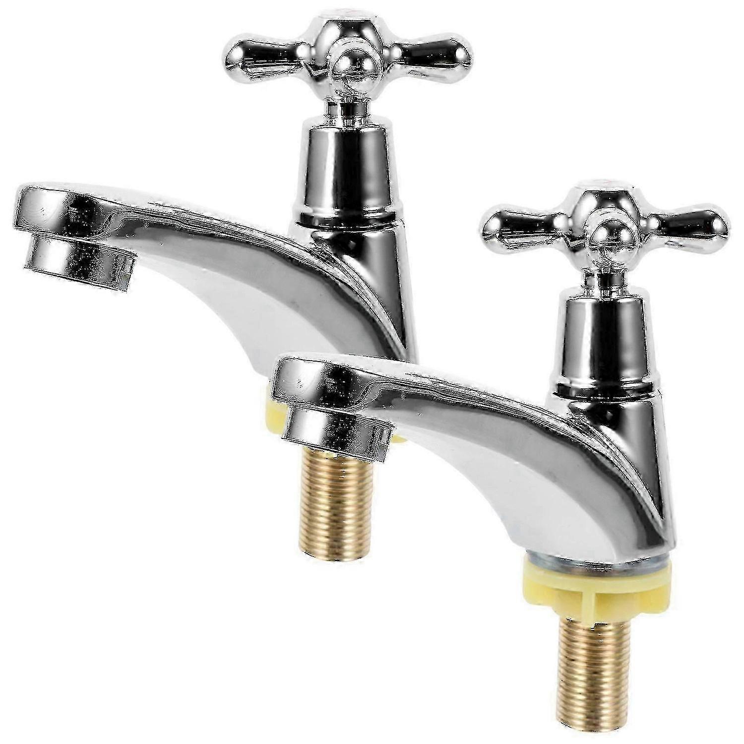 1 paire de robinets de lavabo de salle de bain robinet d’évier moderne robinet de salle de bain à poignée unique (type froid, type chaud)