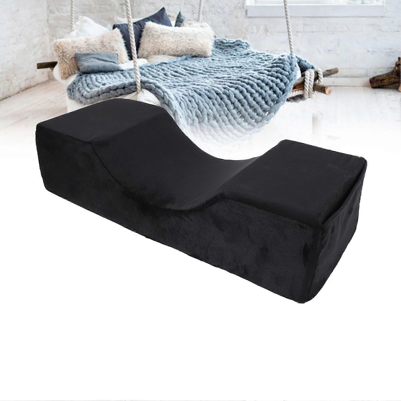 Salon Eyelash Extension Neck Pillow U Shaped Comfortable Velvet Memory Foam Pillow Protect Neck for Lash Extension Grafting Make Up Black 