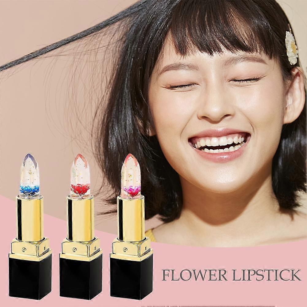 02# Rose Red (B) $MEIFULANLI Flower Jelly Lipstick Moisturizes the lips without fading or staining the cup