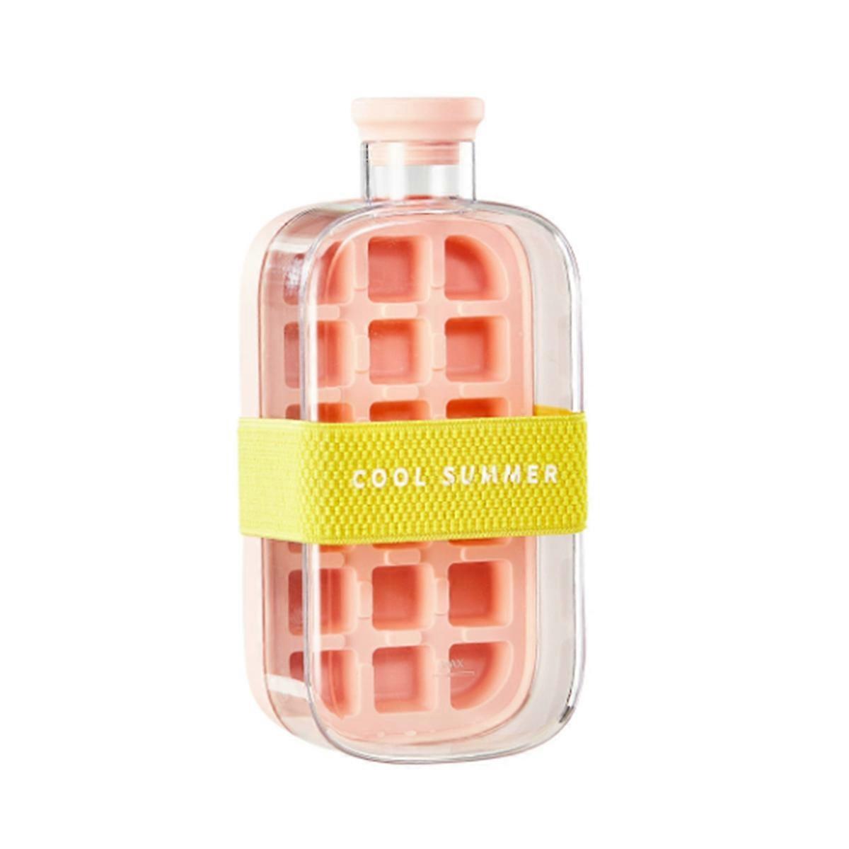 One-Click Ice Mold Bottle Cooler Cup with Straw Tray with Lid for Freezer NO TOUCH Mould for Summer