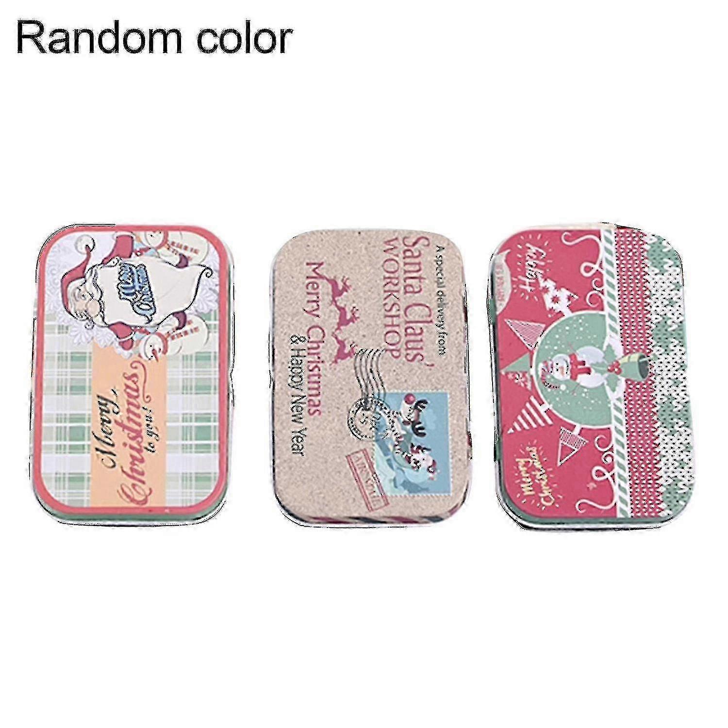 Rectangle Cookie Container Storage Jar for Christmas Gifts and Decor in Tinplate Design