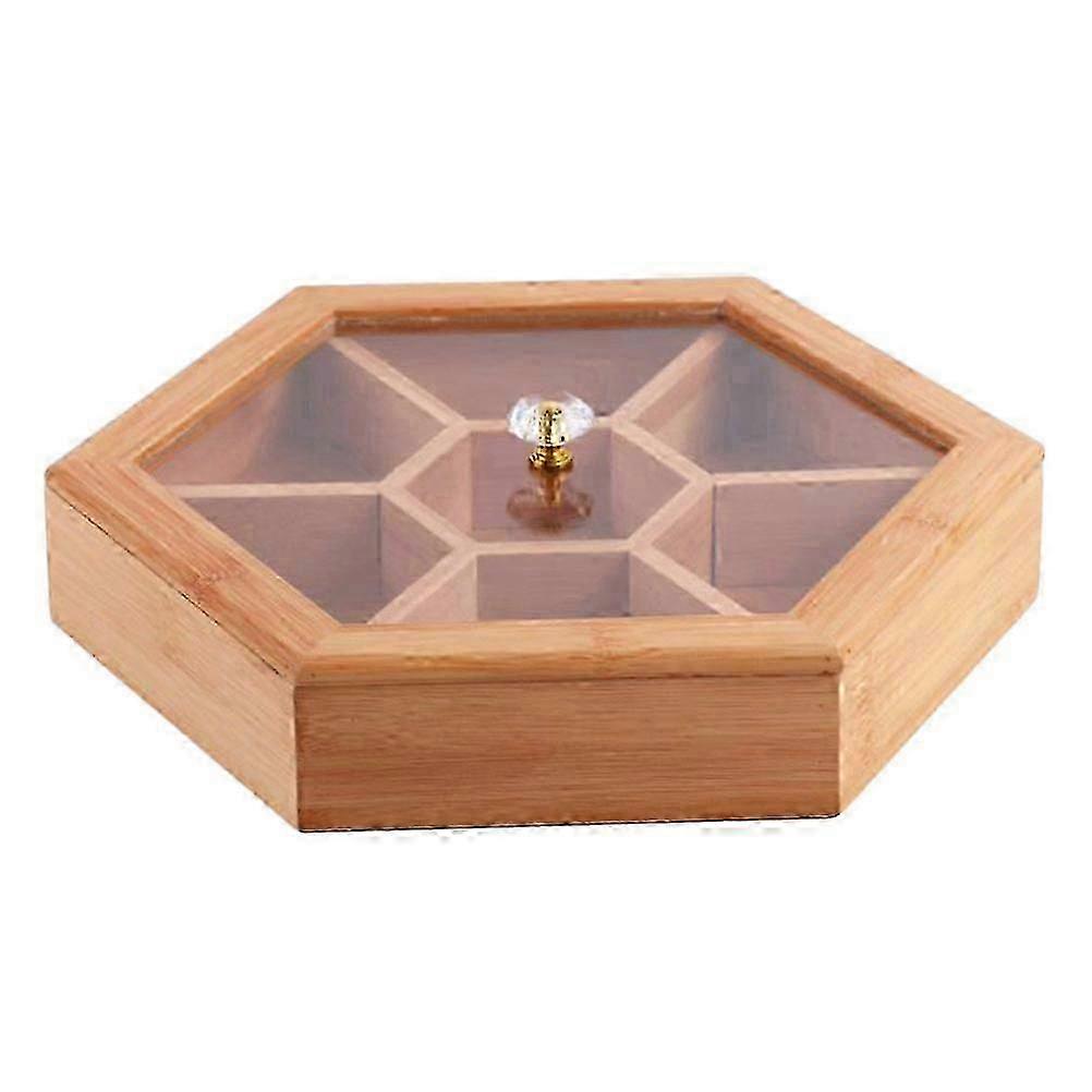 1 Adet Masif Ahşap Meyve Tepsisi Dekoratif Aperatif Tabağı Gıda Organizatörü (Ahşap Renk) 27.5x27.5x6cm