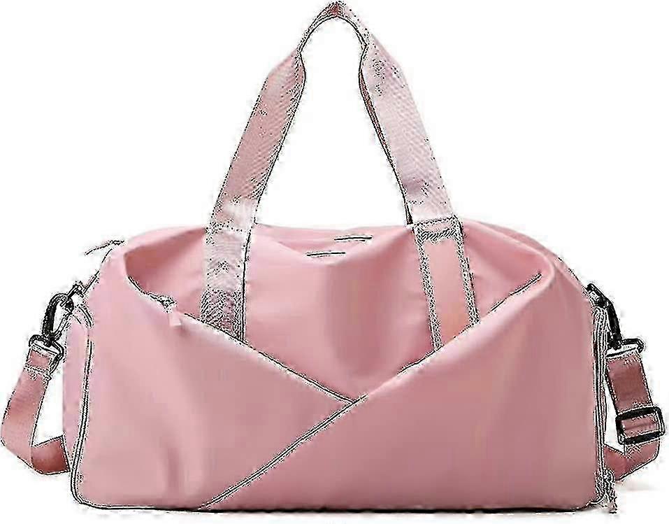 靴のコンパートメントが付いている女性の小さいジム袋 - 旅行ヨガ水泳のためのスポーツダッフル(ブラック/S/ピンク)