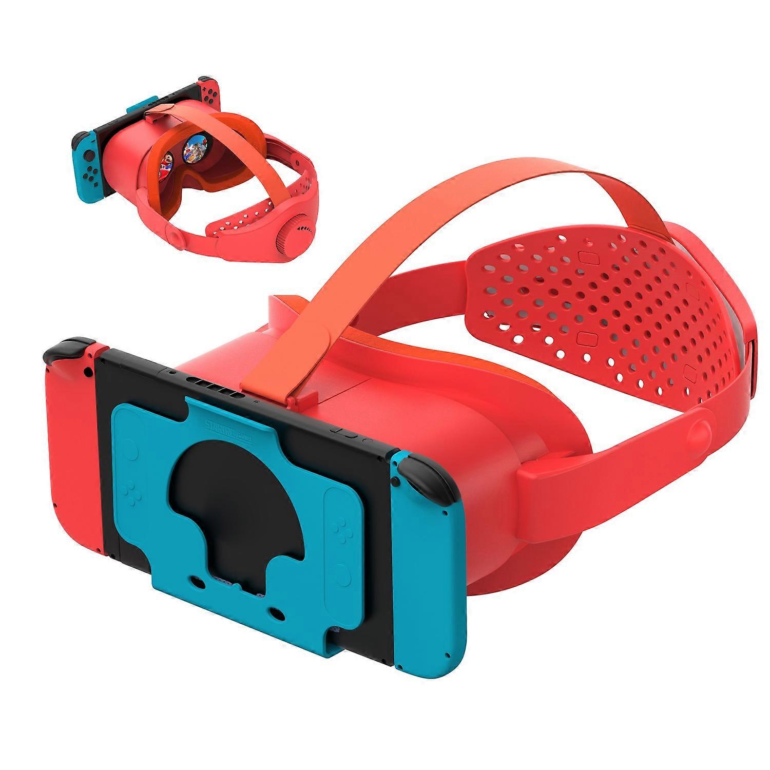 DEVASO For Nintendo Switch VR Headset with Adjustable Head Strap, Version 3.0 - Orange+Blue