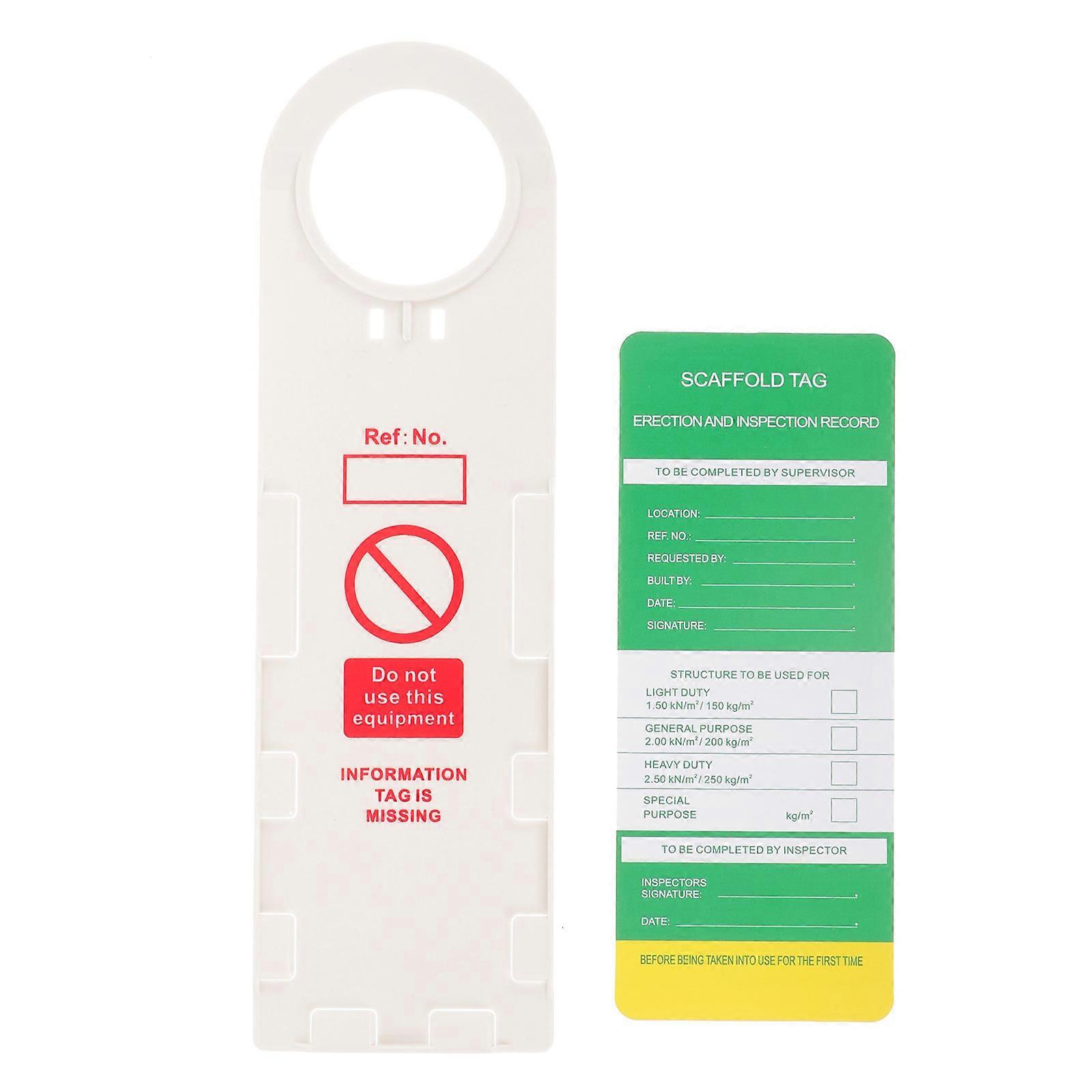 1 Set Weatherproof Scaffold Inspection Kit with Status Holder and Tag for Safety Compliance PVC Tags for Construction Sites, Easy Install and