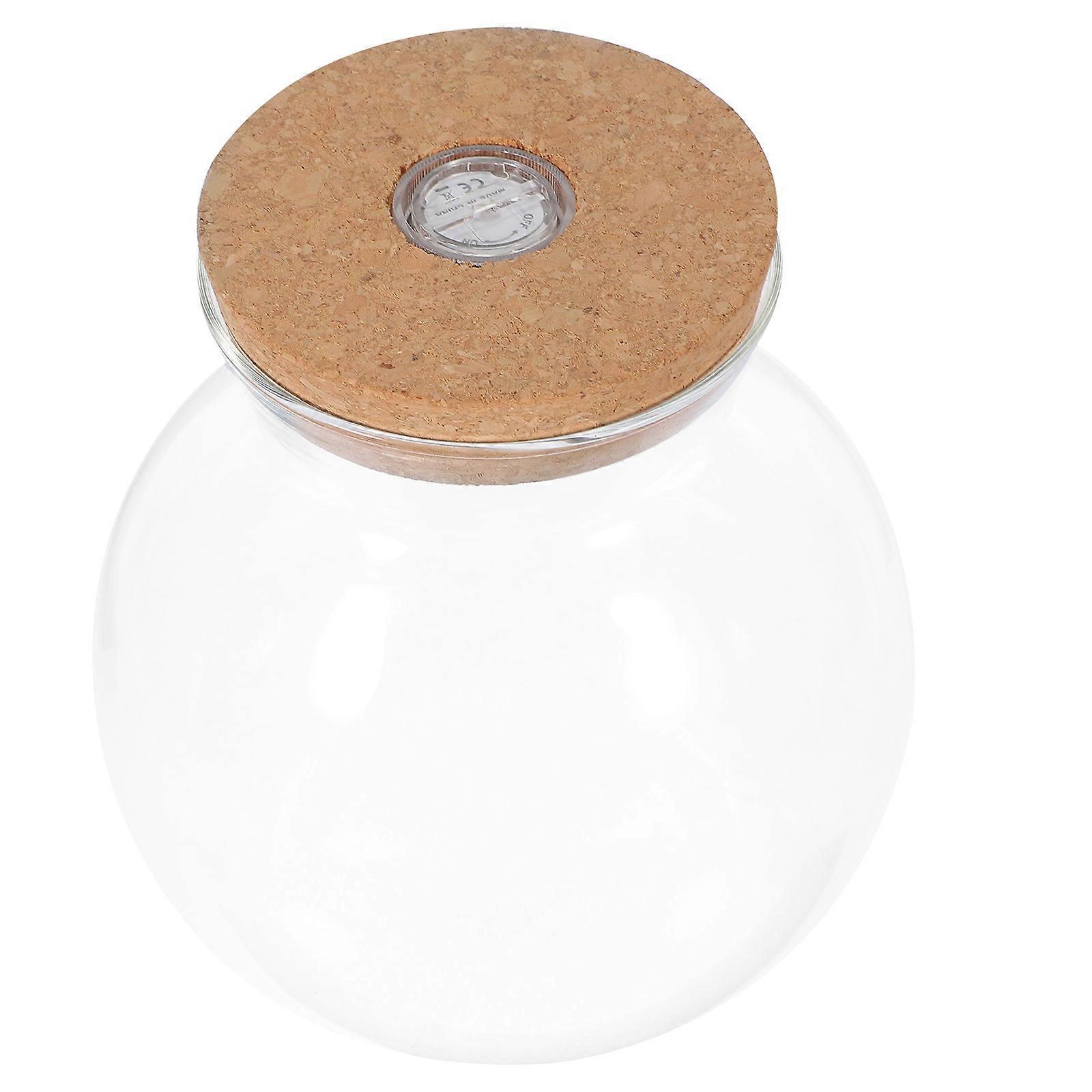 Cylindrical Glass Bottle with LED Light for Home Ecological Bottle 7.87 Inches
