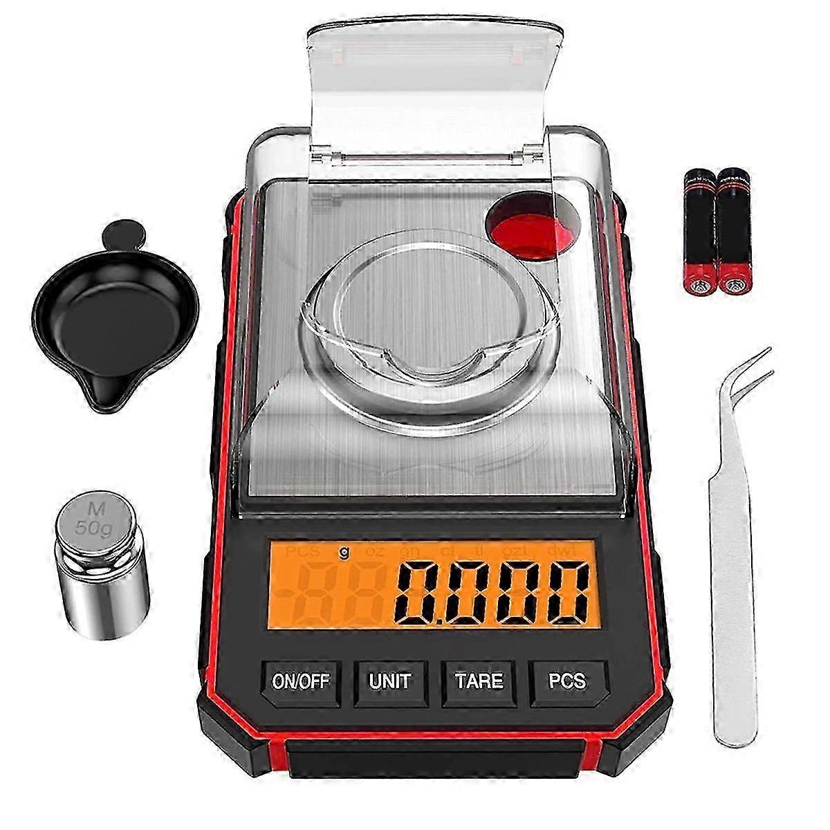 Precision 0.001g Digital Milligram Scale 50g Capacity, Portable Pocket Scale with LCD Display for Lab & Jewelry