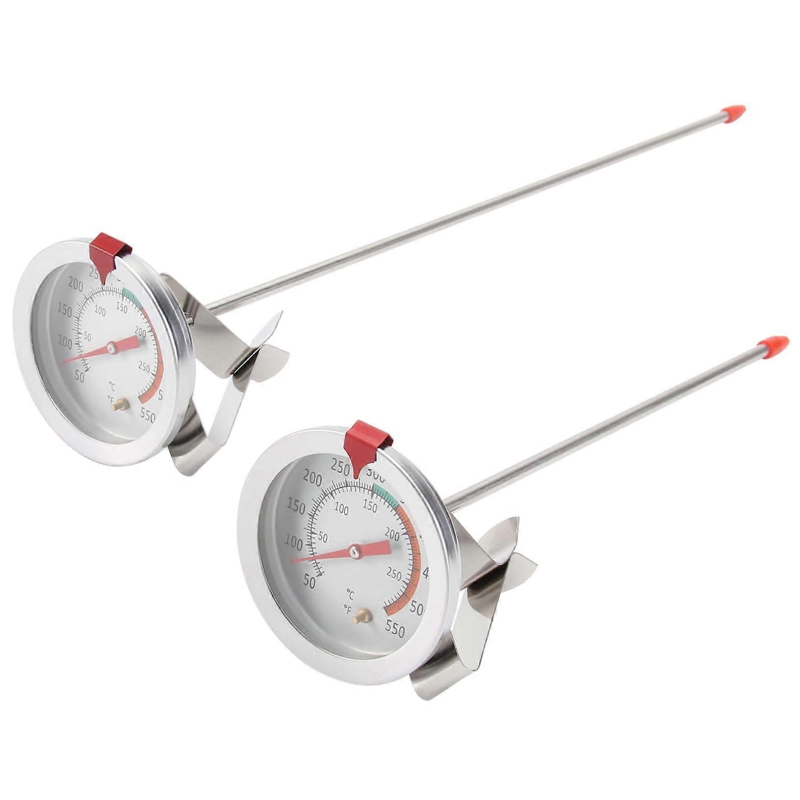 Frying Thermometer with Clip - 2 Pack Precision Kitchen Thermometers for Meat, Grill, and Frying, Durable and Easy to Use