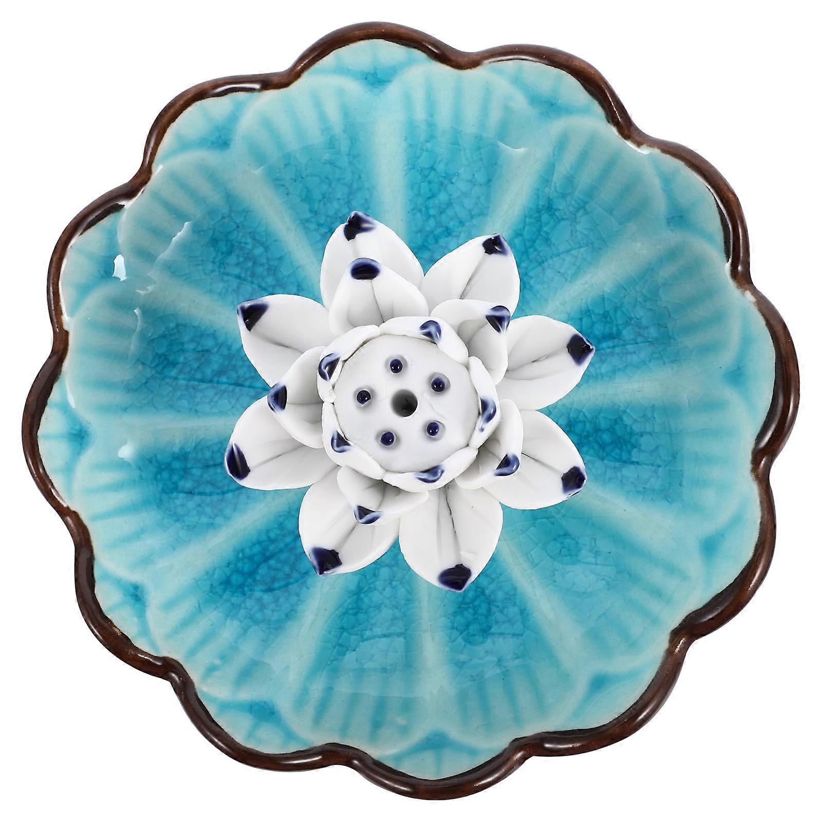 Small Ceramic Tray Incense Burning Lotus Shape Home Décor Products Table 1Pcs