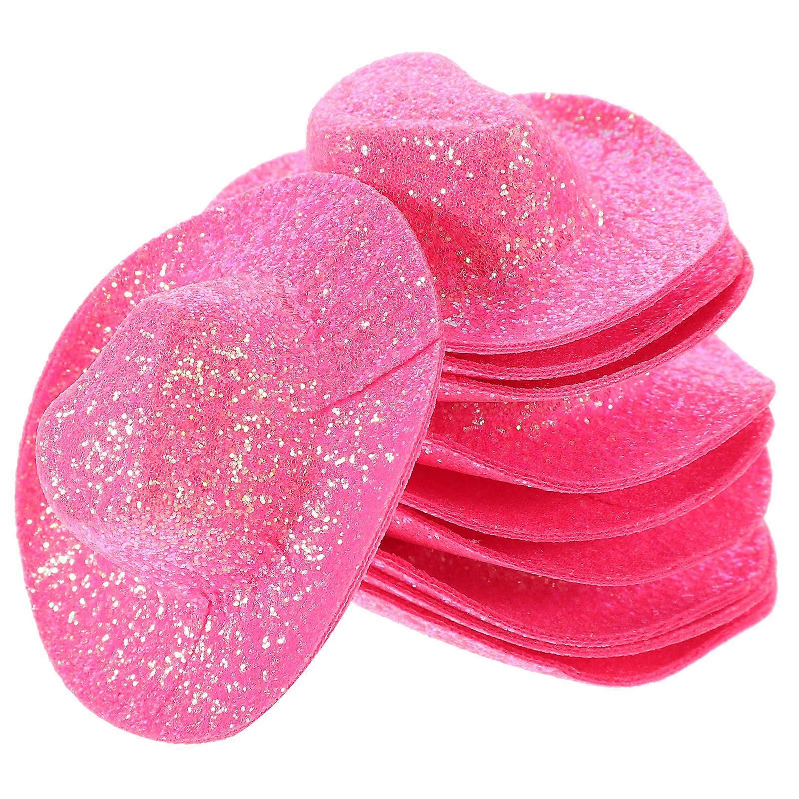 Tiny Craft Hats Diy Projects Cowboy Hat Shape Cloth Non-woven Dolls Room Decoration 10Pcs