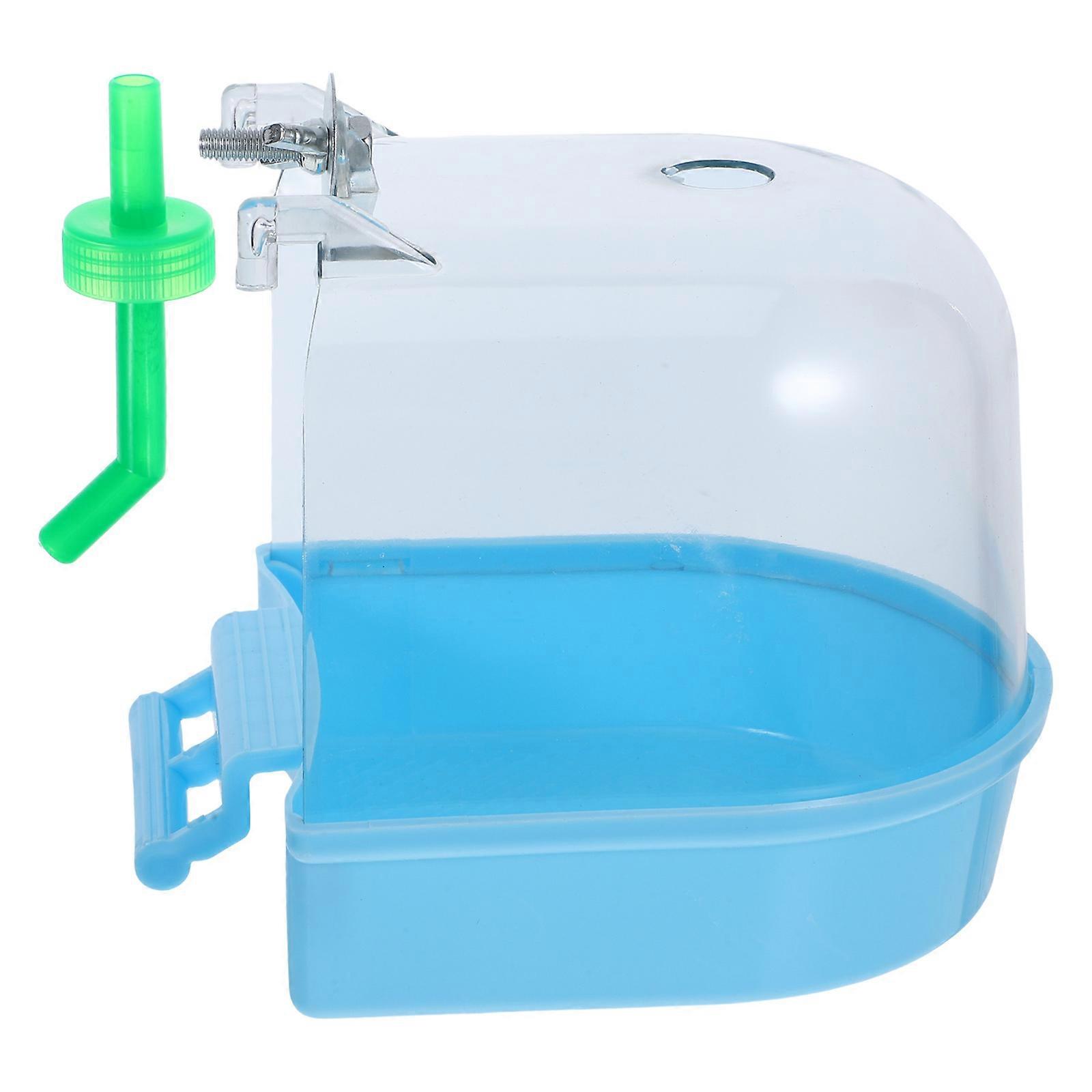 Hanging Parrot Bath Box Bird Cage Bathing Easy to Install Blue 1Pack