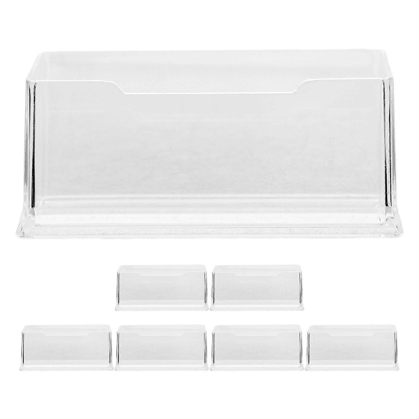 Clear Acrylic Business Card Holders – 6PCS Transparent Desktop Organizer for Office, Home & Events – Elegant Professional Display Stand