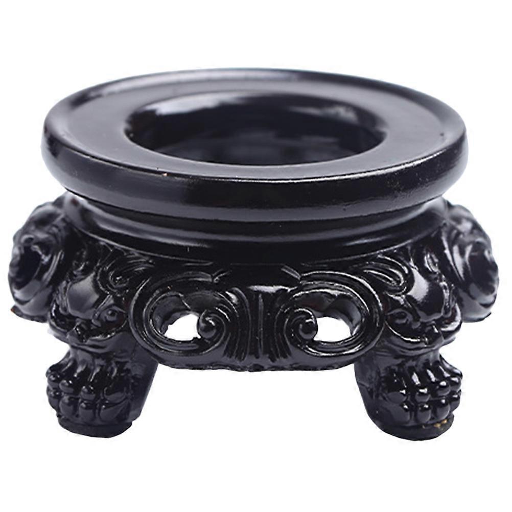 Black Resin Crystal Ball Display Base for Home and Office Decor, Safe and Reliable Synthetic Material, Large Size