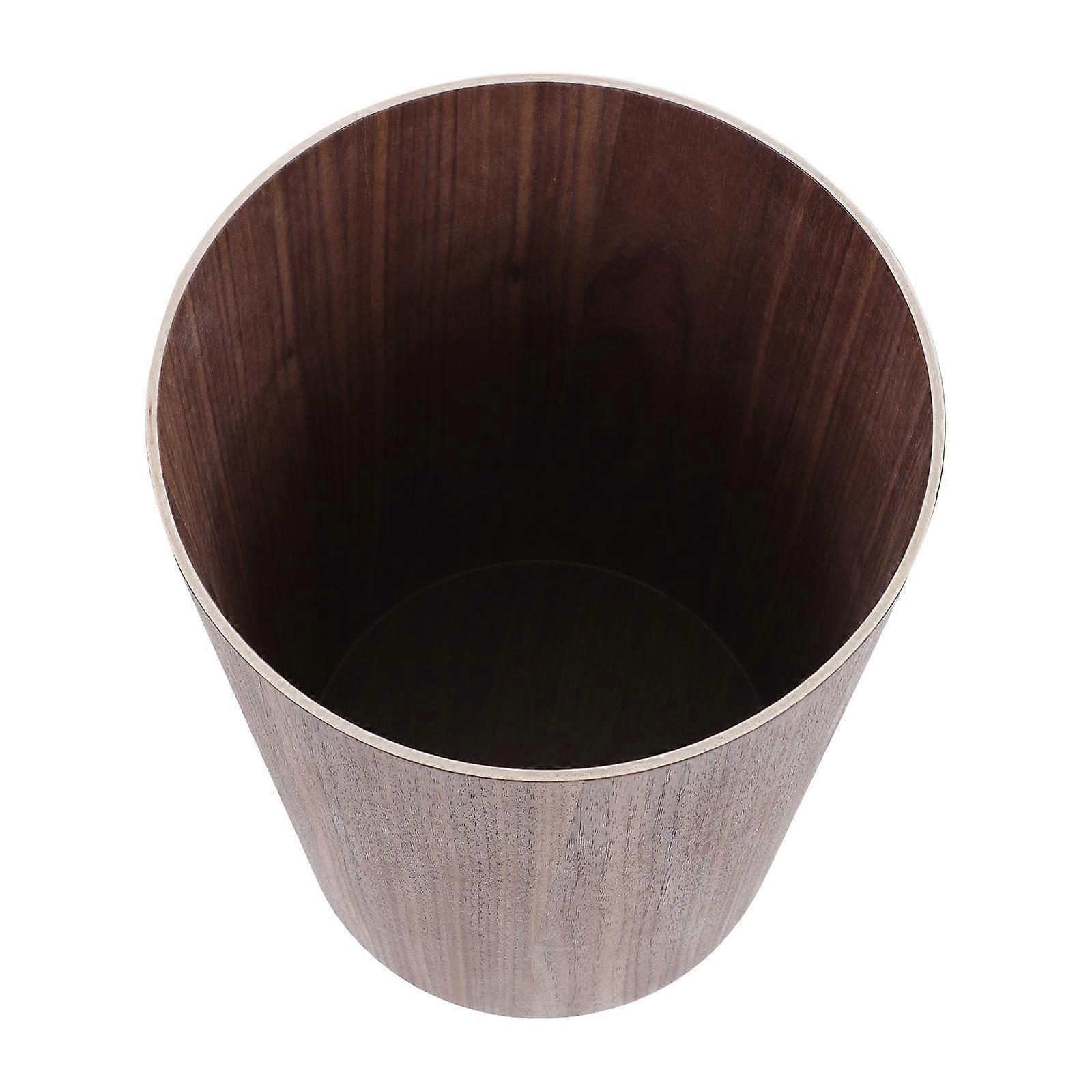 Room Garbage Can Decorative Lidless Waste Bucket Wooden Organizer Household Item 1Pack