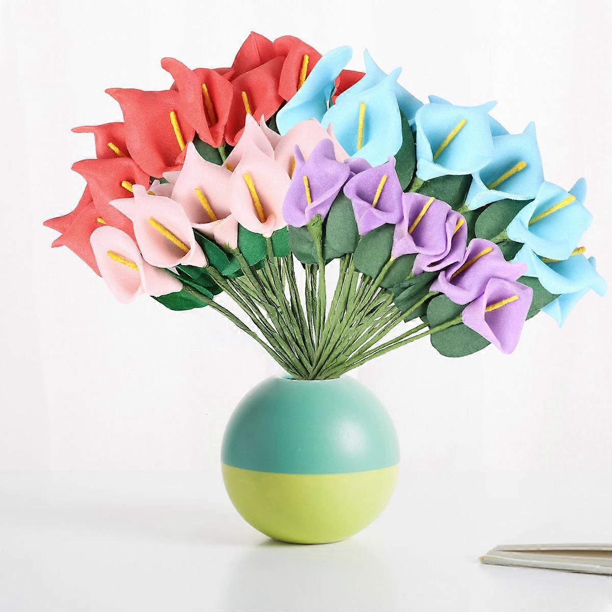 Realistic Artificial Flowers Decorations Rustic Farmhouse Style Purple 10x10cm Home Decoration 5Set