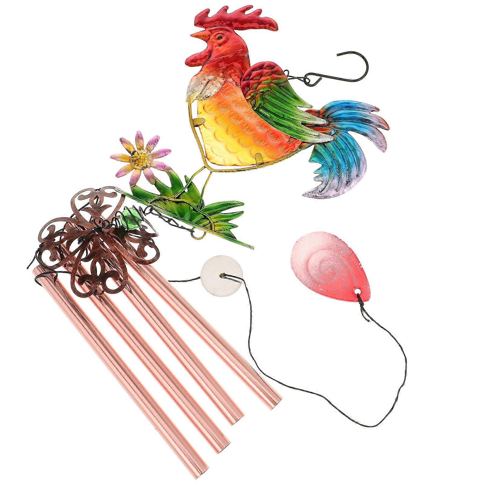 Outdoor Wind Bell Material Rooster Shape Patio Decoration Assorted Color 1Pcs