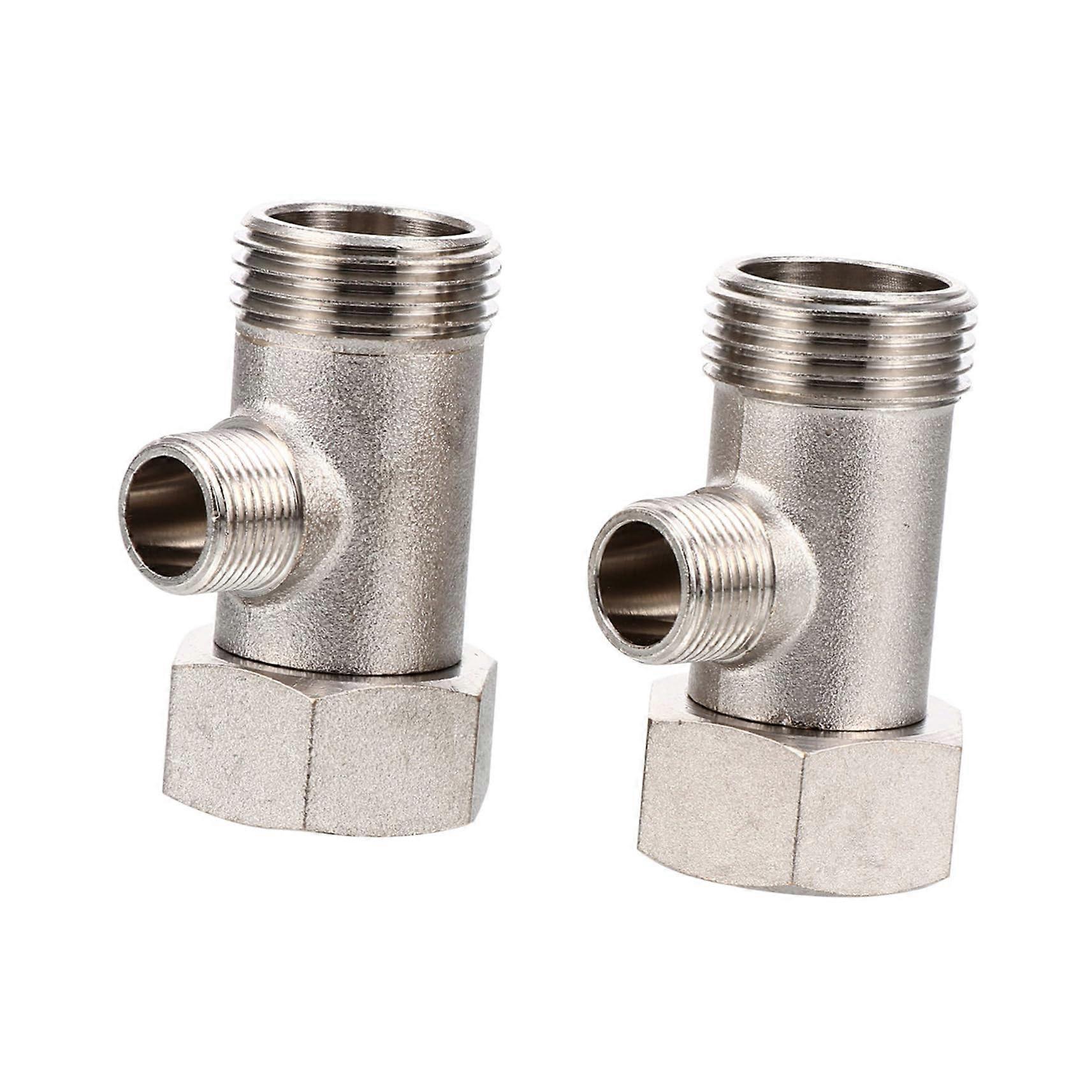 "2-Pack Flexible Water Distributor Tee Adapter for Bidet Spray Device, Nickel-Plated, Rustproof, Easy Installation, 5.4 x 2.2 cm"