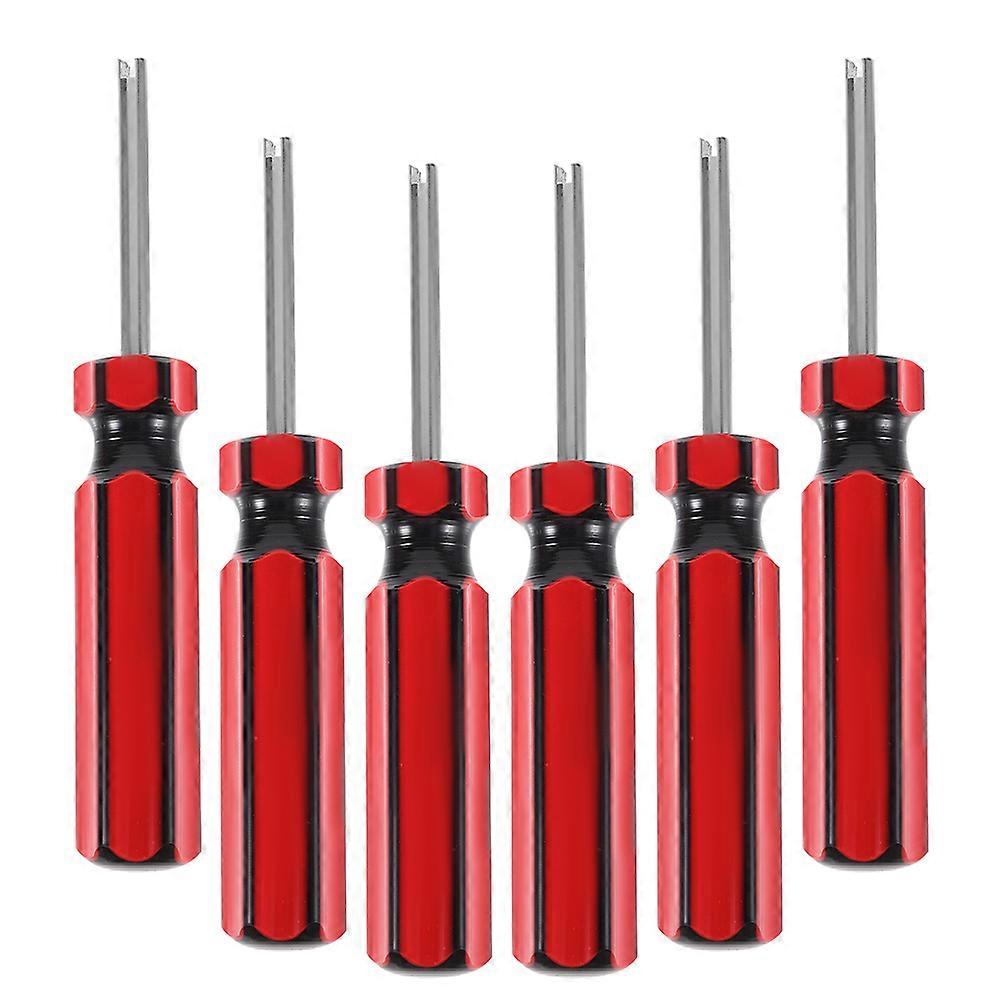 Tire Stem Install Tool Valve Core Replacement Square Shape Red Color 45 Steel 6Pcs