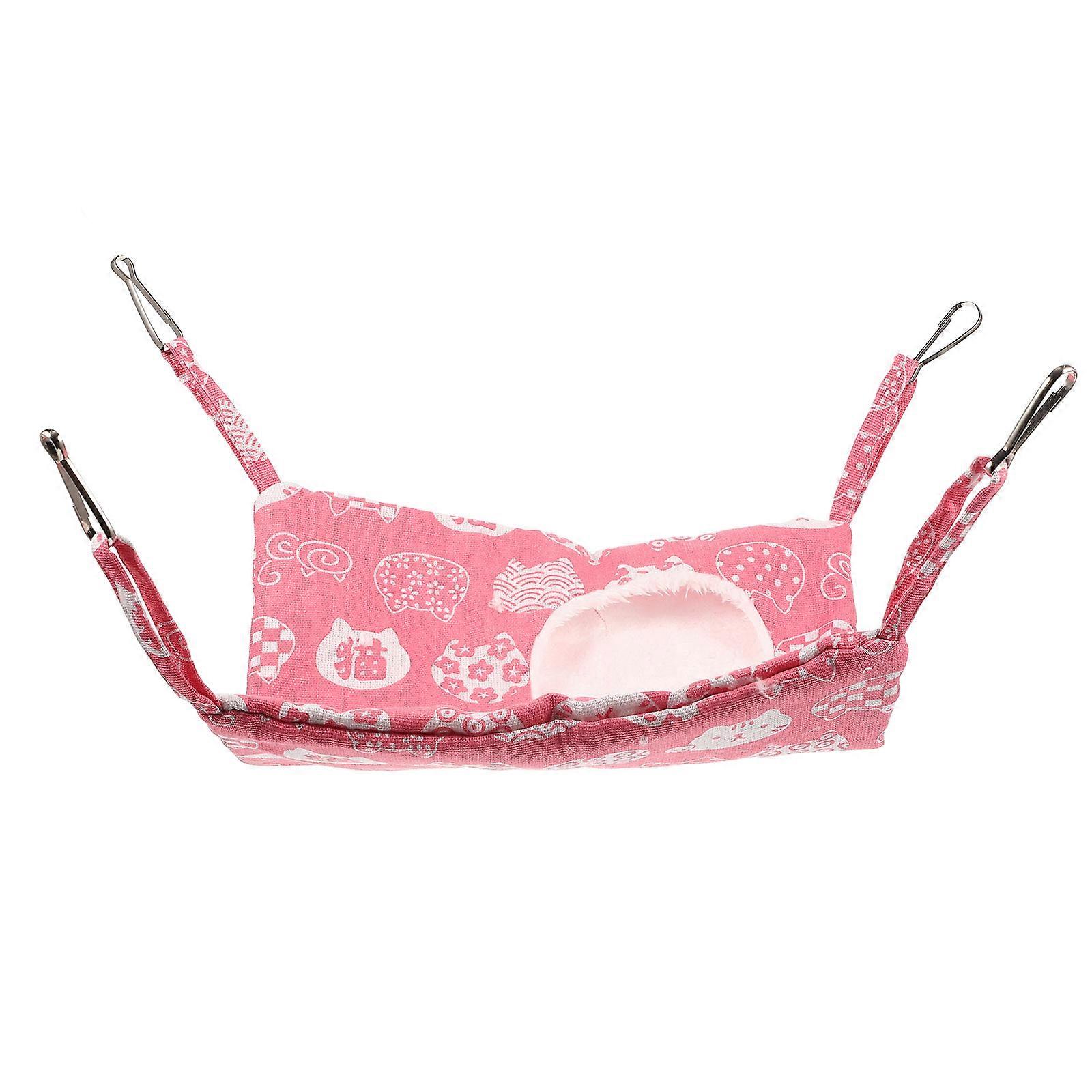 Pet Cage Hammock Comfortable Hamster Hammock Small Pets Round Hole Flax Resting 1Pack