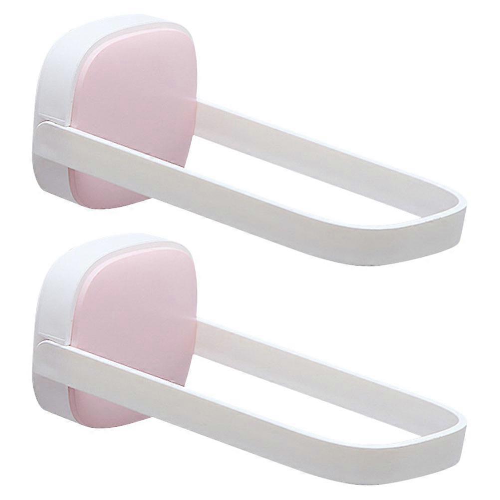 Storage Organizer Wall Clothes Hanger Living Room Punch Free Multi Functional Use ABS 2Pcs
