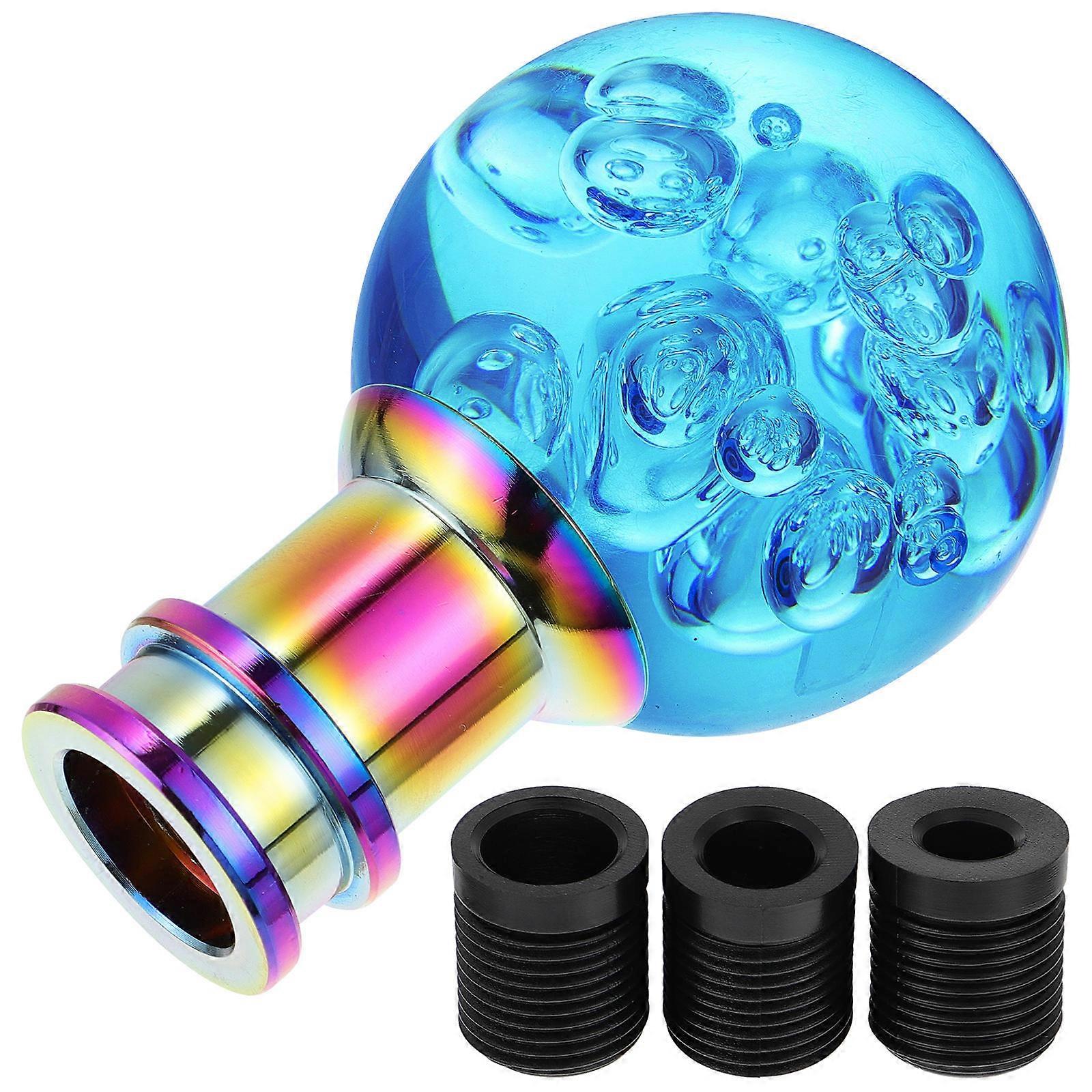 Blue Car Shifter Knob Head with Adapter for Most Vehicles Manual SUV Trucks