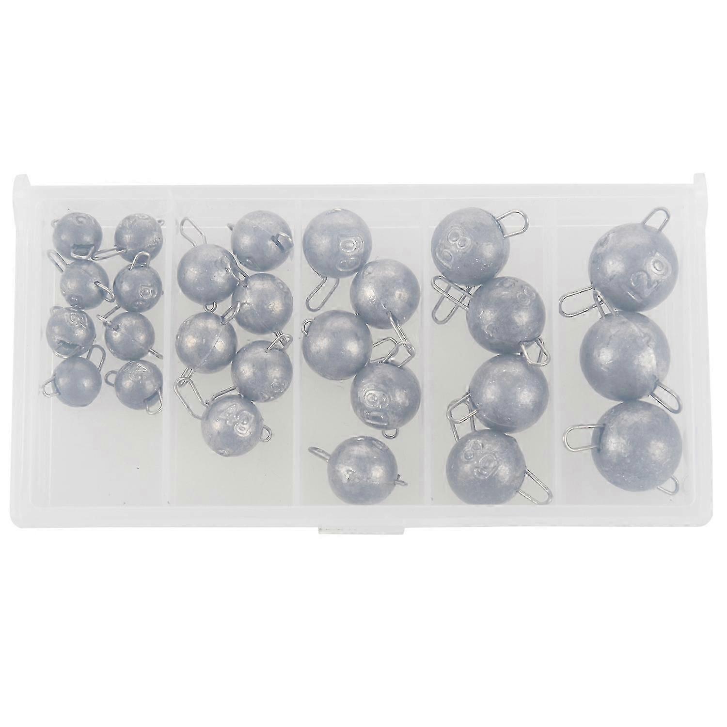 26Pcs/Set 5 dimensiuni Greutate de pescuit Pescuit maritim Plumb Mould Split Shot Jigs Pescuit Plumb Sinker Greutăți