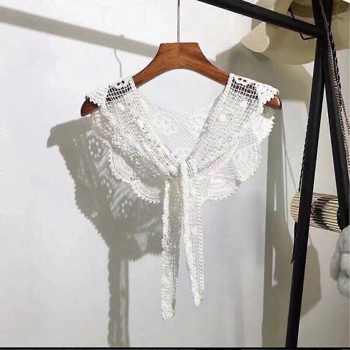 Hollow Lace Small Shawl Knitted Outer Decoration Thin Literary Versatile Small Vest False Collar
