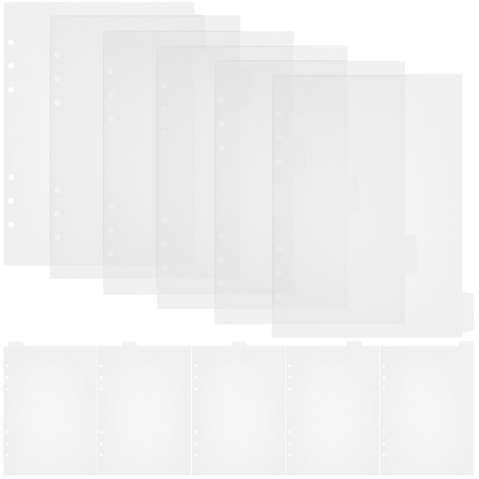 Clear 11pcs Matte Binder Dividers with Tabs for Organizing Documents – Smooth Texture, Easy to Use Accessories for Ring Binders