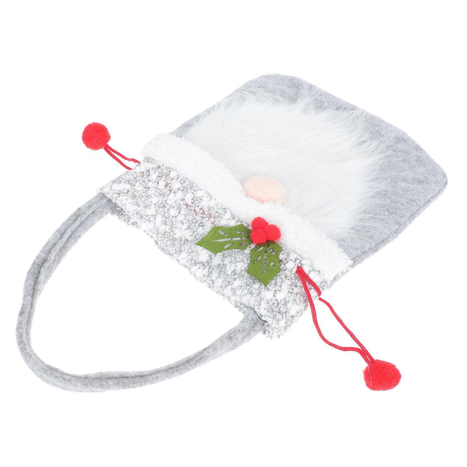 Candy Bag Compact Design Christmas Gnome Pattern present Bag For Friends And Family Grey 24x20cm Storage 1Pcs