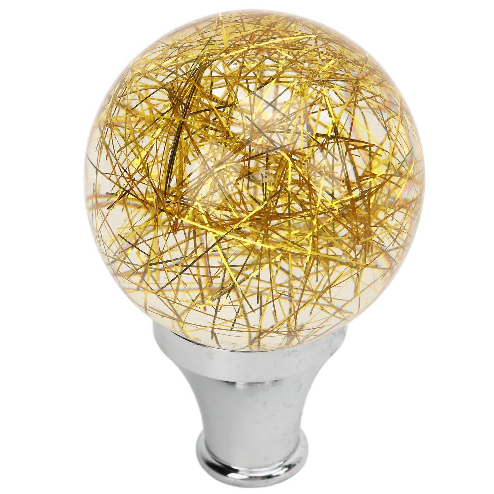 Universal Round Ball Shift Knob Modified Gear Shifter Head for Most Car Models with 3 Adapters Yellow 