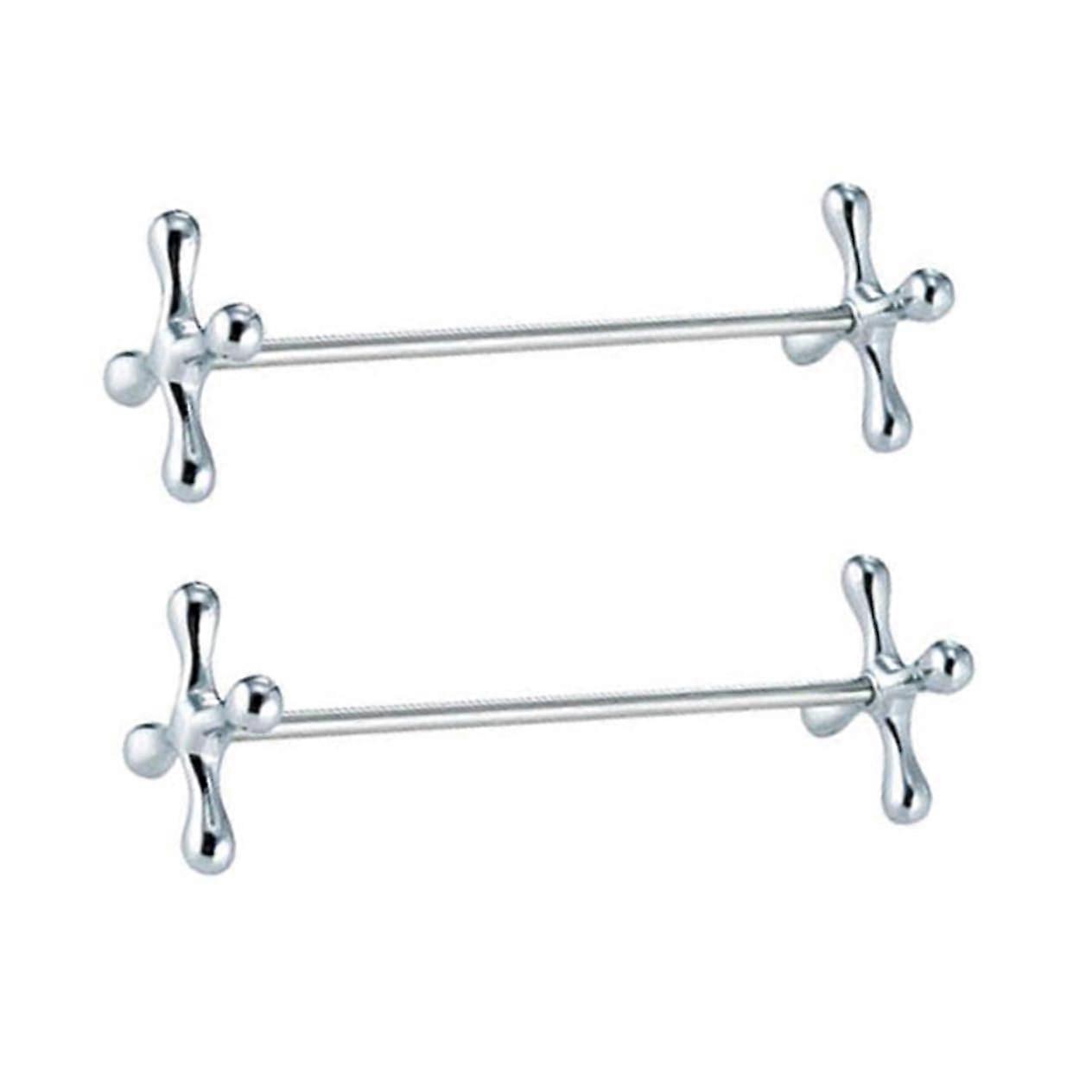 Set of 2 Spoon Holder Chopsticks Rest Silver