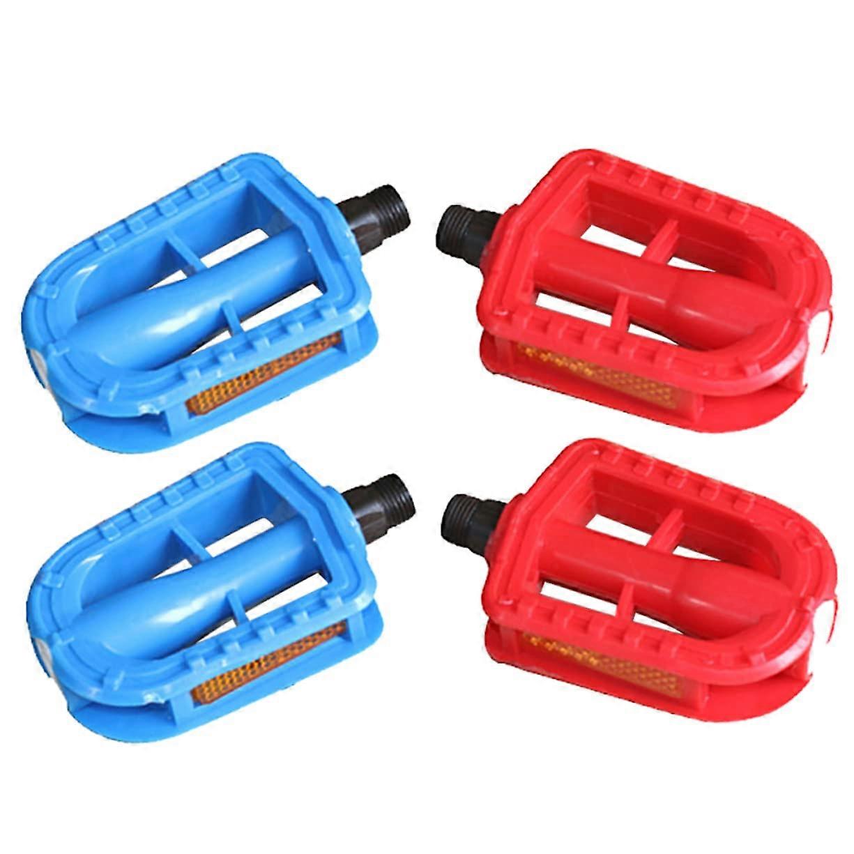 2 Pairs Kids Bicycle Pedals Non-Slip Flat Platform Design Red High Efficiency for Outdoor Activities