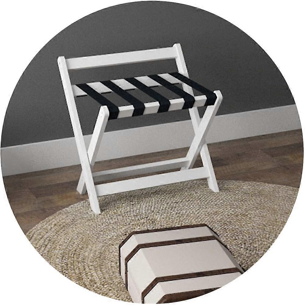 Luggage rack, foldable solid wood, easily movable, 6 sizes (White, A60x41x59cm)