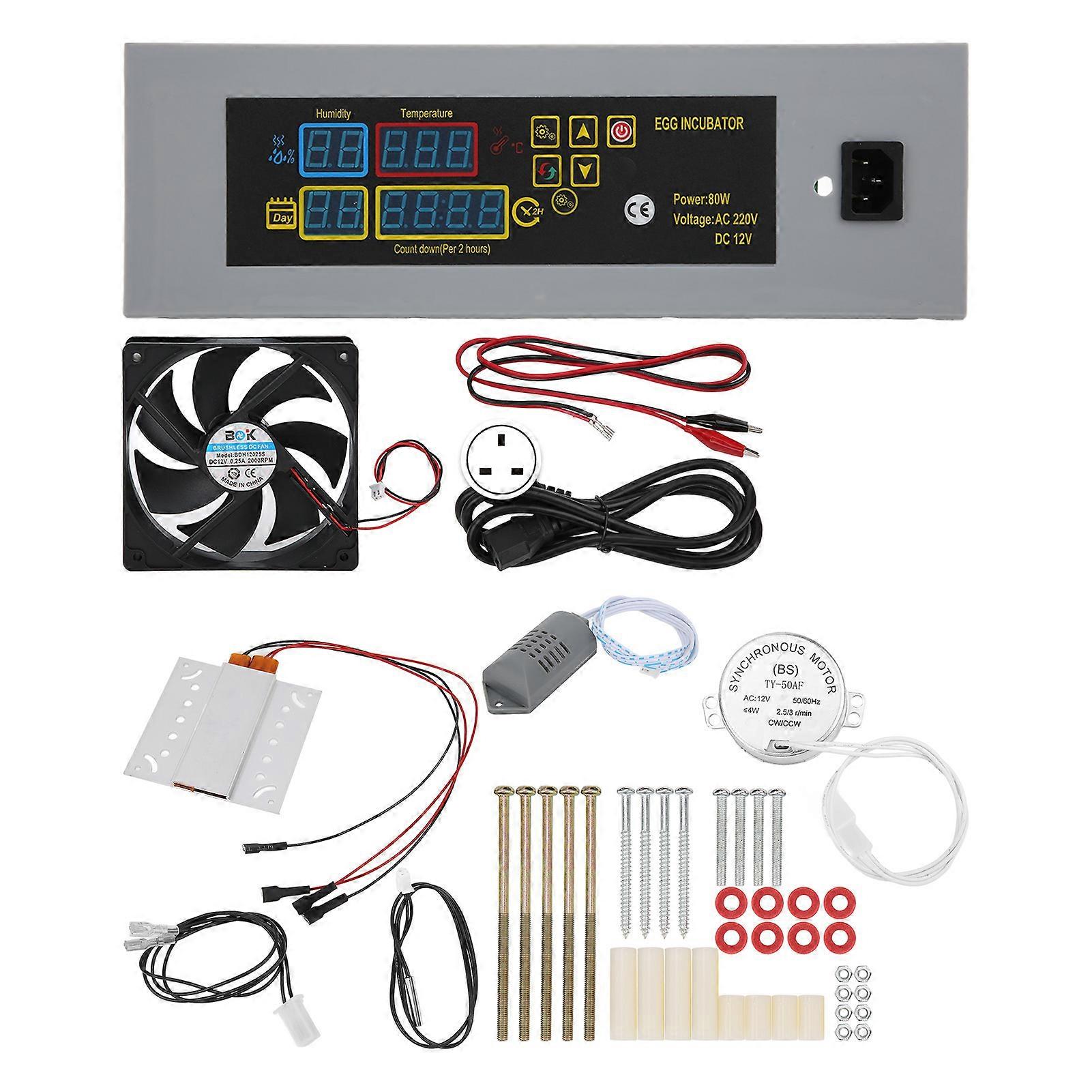 HTMC‑7 DIY Mini Incubator Temperature Control and Automatic Egg Turner Digital Poultry Incubator220V UK Plug