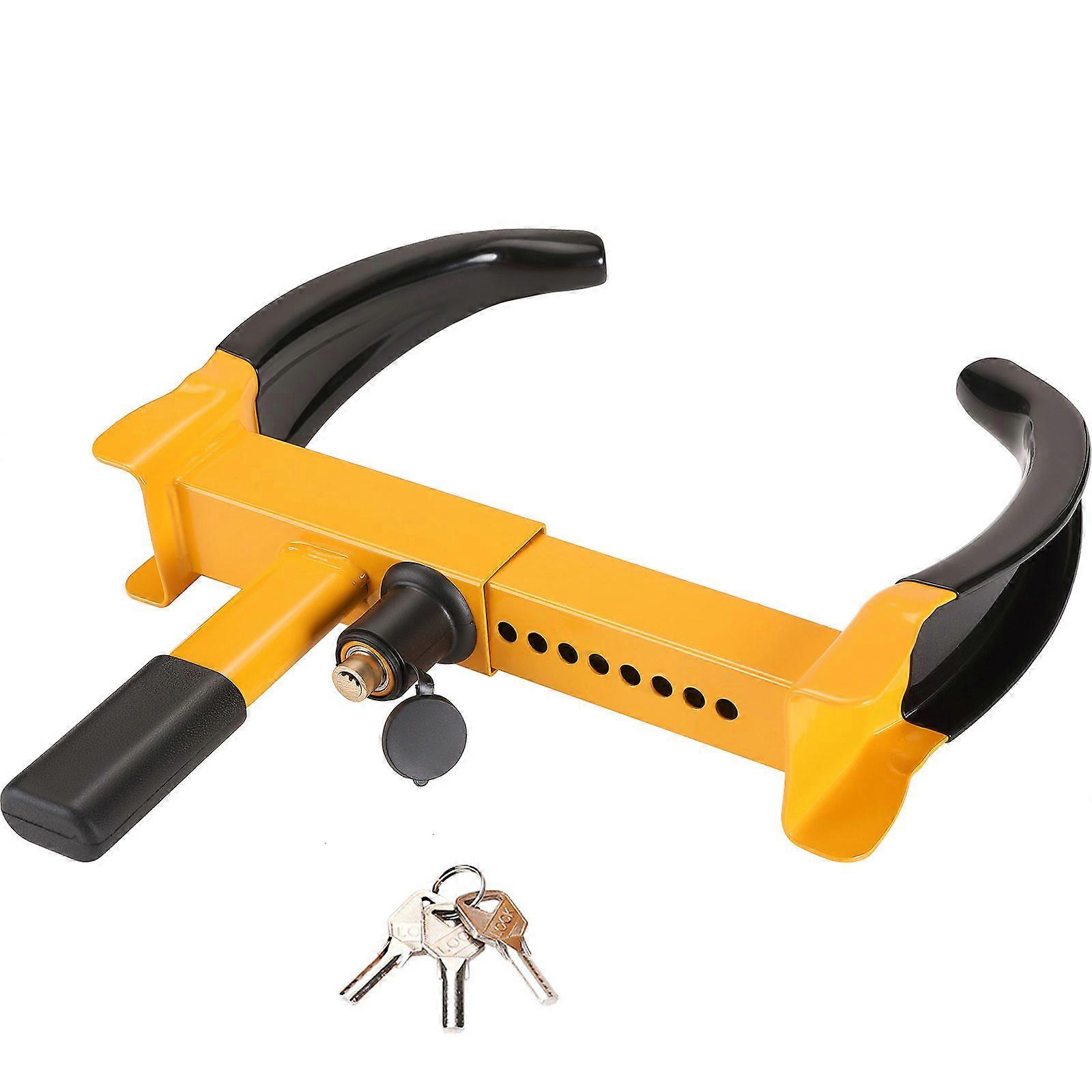 Hjullås, 2 förpackningar Universal hjulklämlås, justerbart stöldskyddssläplås hjulklämma, kraftigt ståldäcklås för ATV RV SUV-bil golfbil