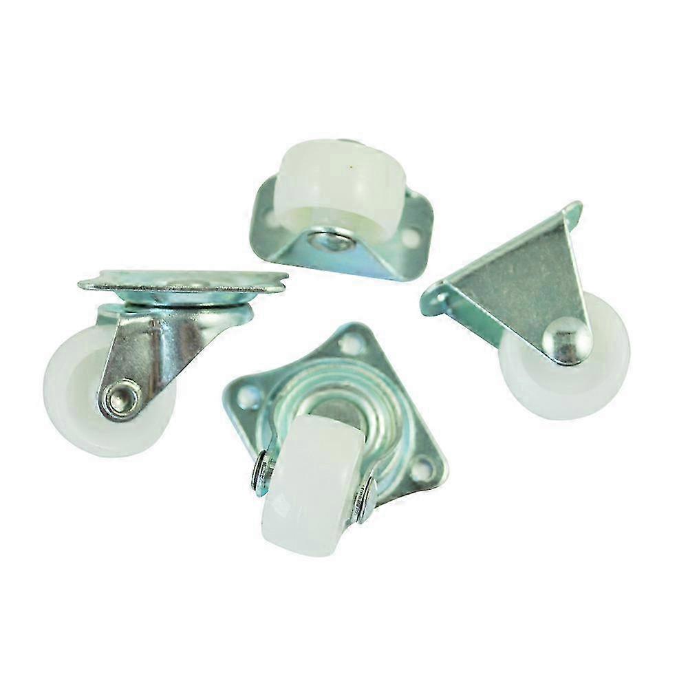 4 Pcs 1 Plastic Wheel Rectangle Top Plate Fixed Swivel Caster Set
