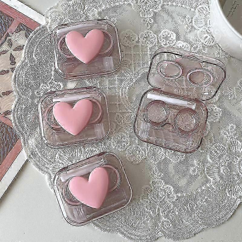 Uta Smooth Candy Pink Tweezers Contact Lenses Case Women Portable Contact Lens Box New Style Contain