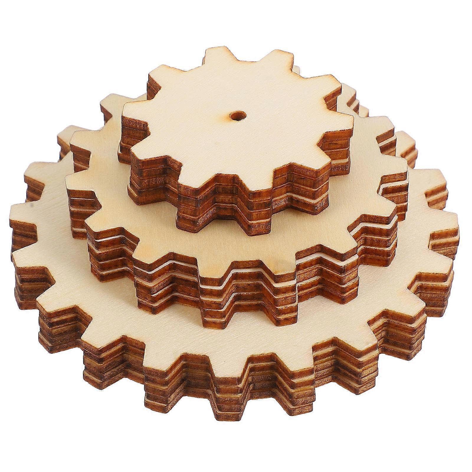 15 Pcs Wooden Gear Craft – Natural Wood Slices for DIY Painting, Creative Projects, and Home Decor – Safe, Sturdy Material for Kids’ Crafts